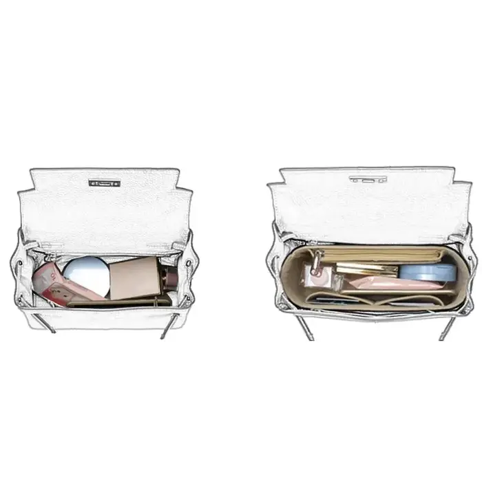 H Kelly-Sac à main en feutre pour maquillage pour femme