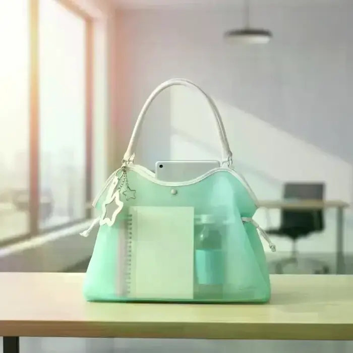 Sac à main transparent en PVC couleur bonbon