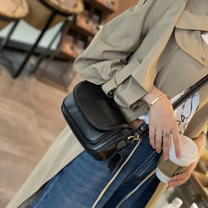 Sac à main en cuir de vache naturel pour femmes