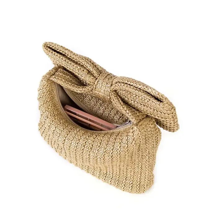 Pochette d'été tissée en paille pour femmes