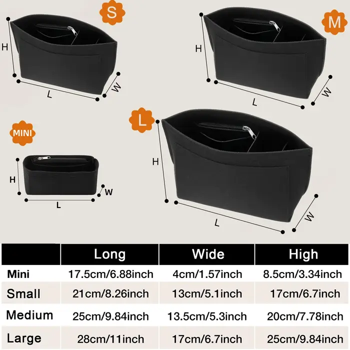 Sac d'insertion en feutre pour sac à main Longchamp, organisateur de sac en tissu feutré, support de maquillage, sac de voyage portable