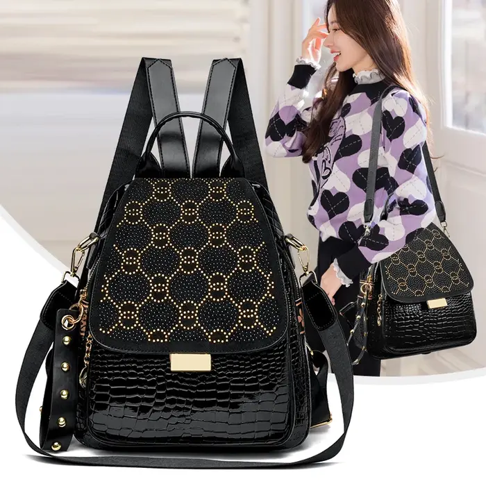 Sac à dos de luxe en cuir ciré à l'huile pour femmes