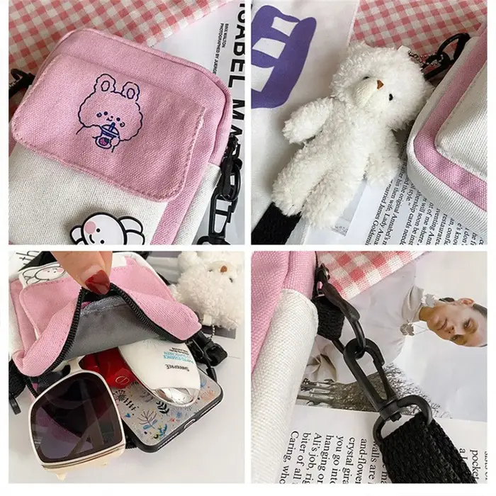 Mode toile messager sacs à main mignon
