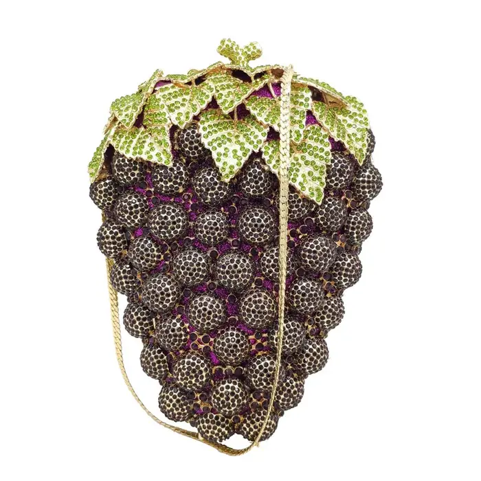 Mode raisin cristal sacs sac à main violet concepteur femmes fête embrayages Mini pochettes livraison directe mariage