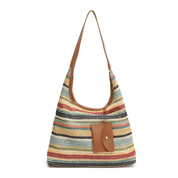 Sac fourre-tout tissé à la main grande capacité pour femme