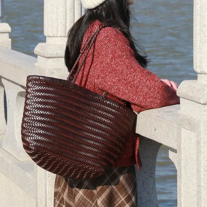 Sac à main en cuir véritable pour femmes