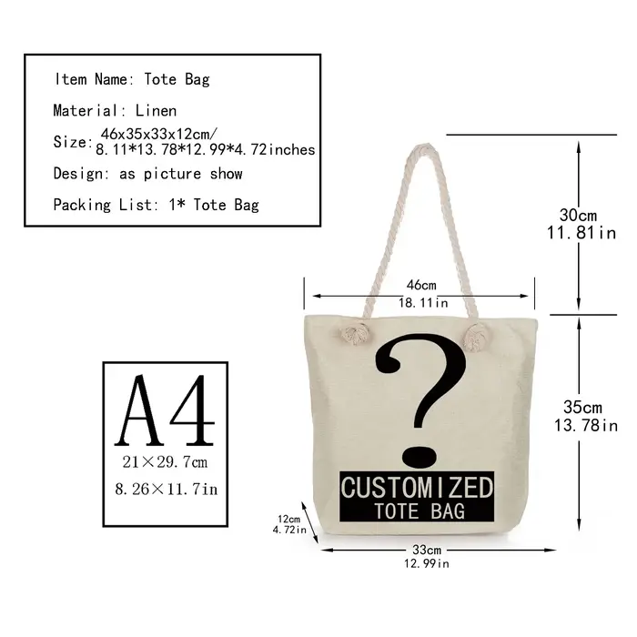 Sac fourre-tout personnalisé avec logo imprimé pour femme