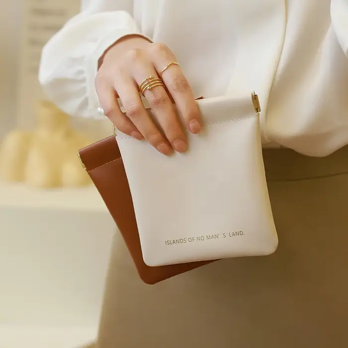 Porte-monnaie portable en cuir PU unisexe