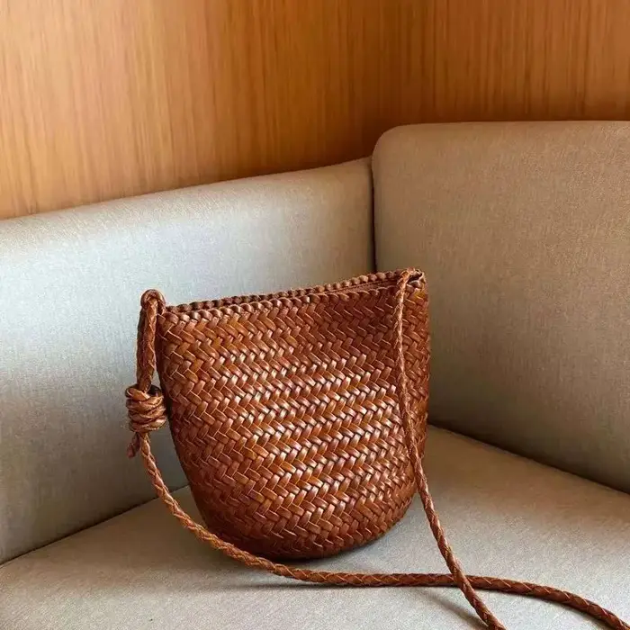 Sac à bandoulière pour femme coréen tissé à la main