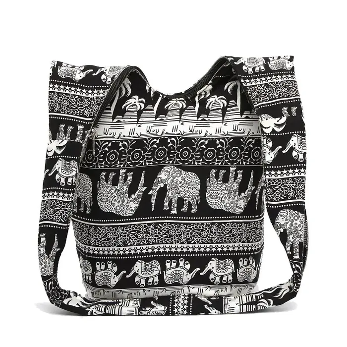 Sac à main bohémien en coton et lin pour femmes