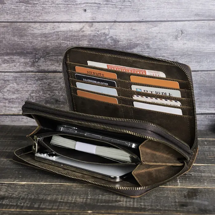 Contact – pochette en cuir véritable pour homme