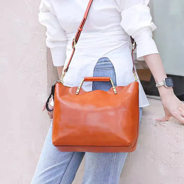 Sac fourre-tout en cuir souple pour femmes