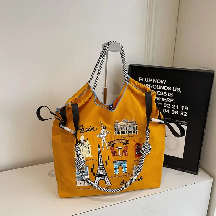 Sac à bandoulière en toile à motifs colorés pour femme