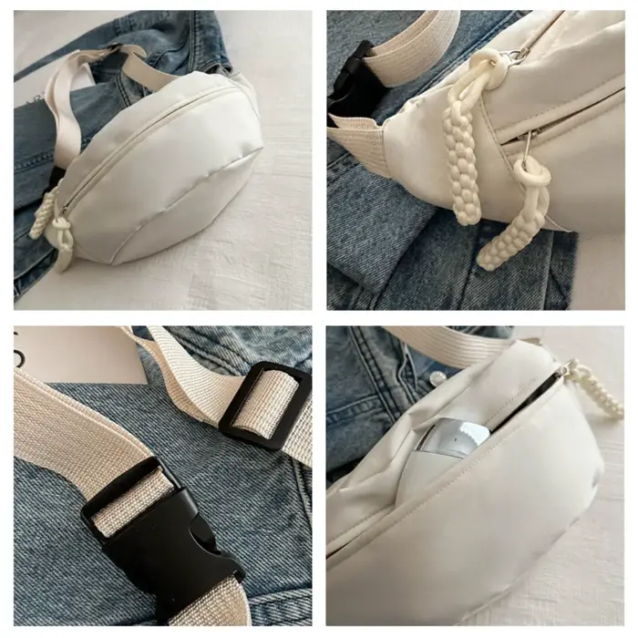 Sac de taille en toile demi-lune pour femme
