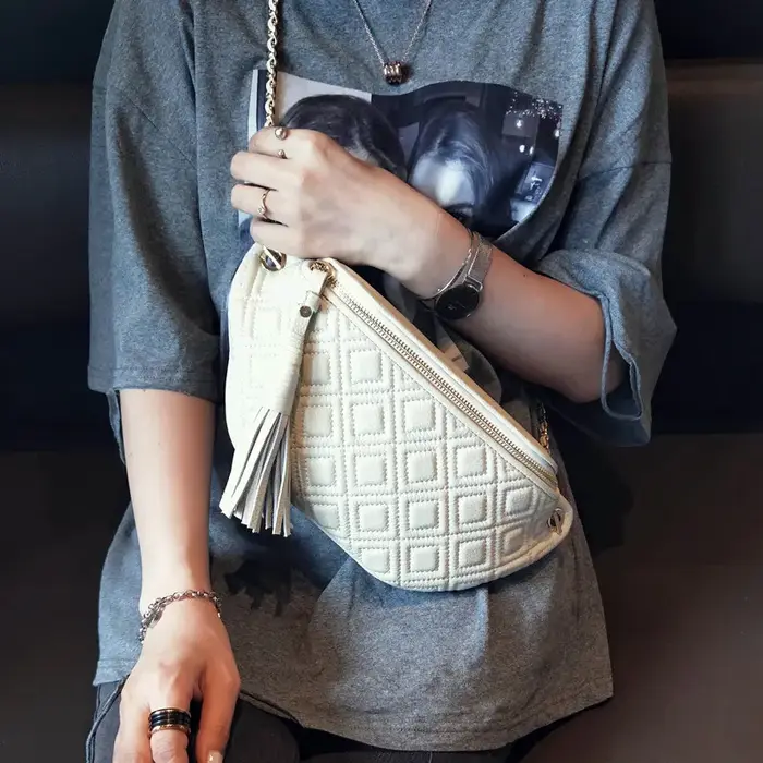 BRIGGS – sac banane en cuir véritable pour femmes