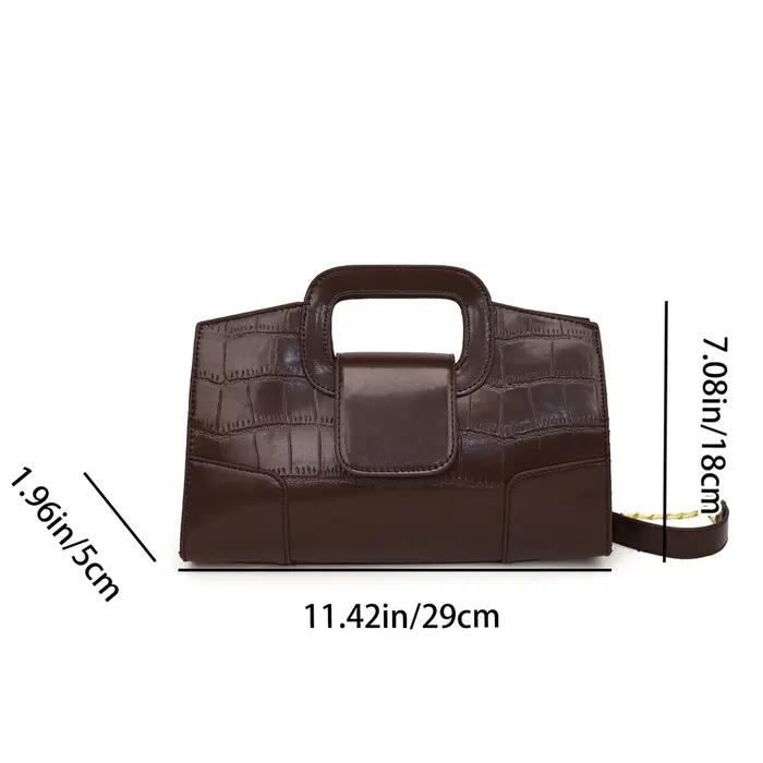 Sac à main à rabat rétro en cuir PU pour femme