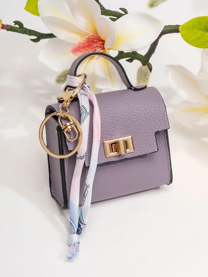 Mini sac carré tendance avec porte-clés