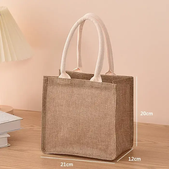 Sac en lin peint à la main, sacs en coton, sacs d'imitation portables en jute, sacs en lin, sacs à p