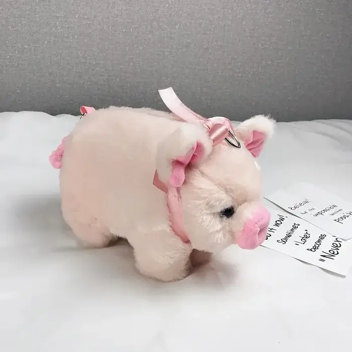Sac en peluche porcelet rose Version coréenne grande capacité dame sac à bandoulière dessin animé Ins mignon poupée sac