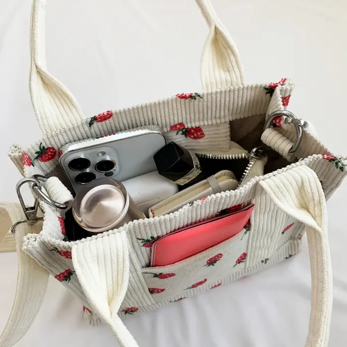 Sac à main en velours côtelé pour femme