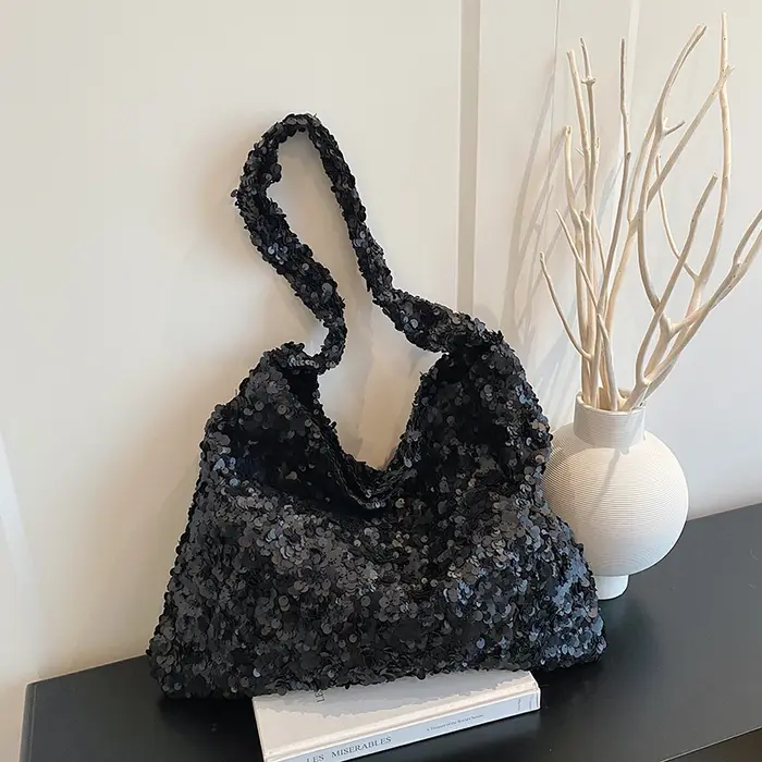 Sac fourre-tout tendance à sequins scintillants pour femme