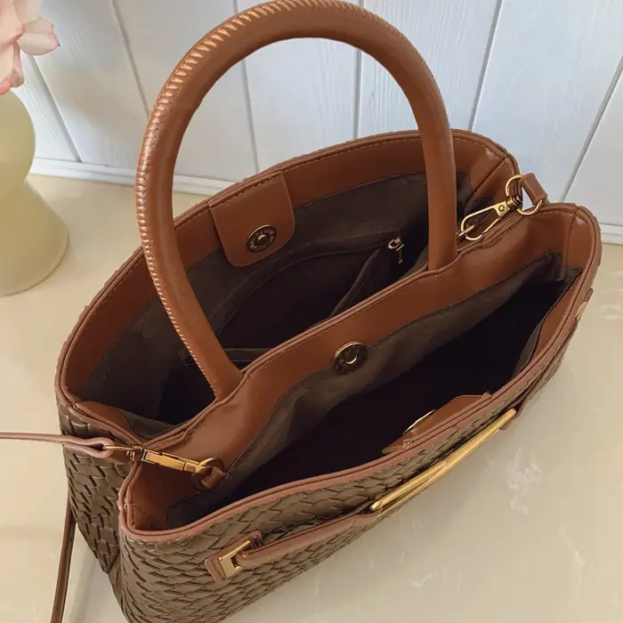 Sac à main à texture tissée en Pu pour femmes