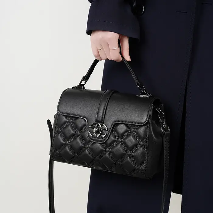 Nouveau sac pour femme à motif matelassé en cuir véritable-sac à bandoulière/sac fourre-tout à chaîn