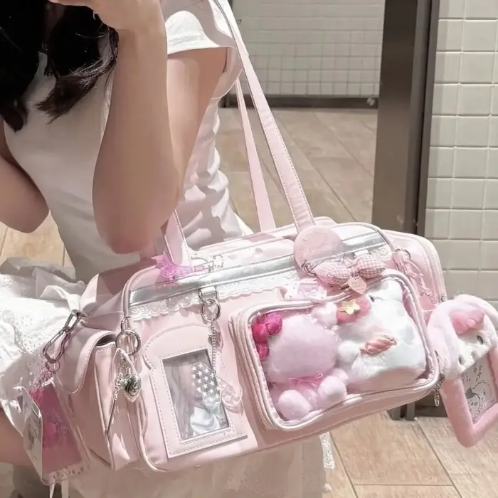 Y2K nouveau sac Ita de Concert JK sac à bandoulière de grande capacité mignon fille sac à dos Transparent exposition