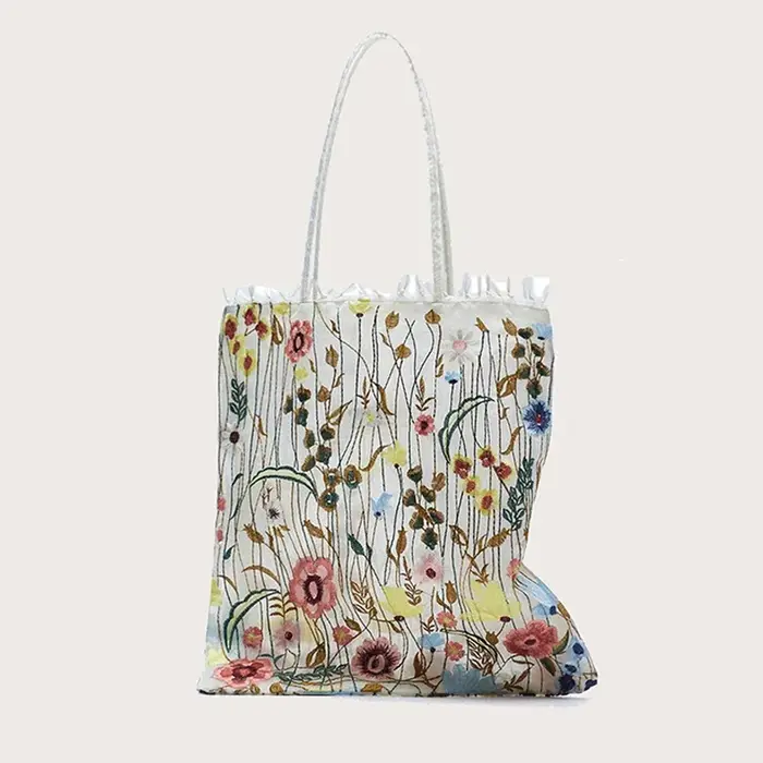 Sac à bandoulière en dentelle brodée pour femmes