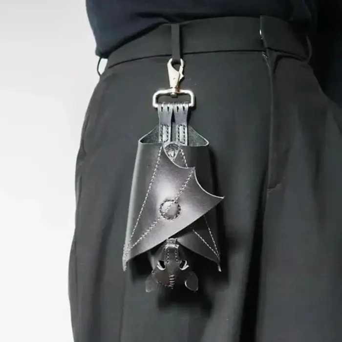 Porte-monnaie en cuir PU, sac gothique chauve-souris, porte-clés, porte-monnaie avec ailes pliables