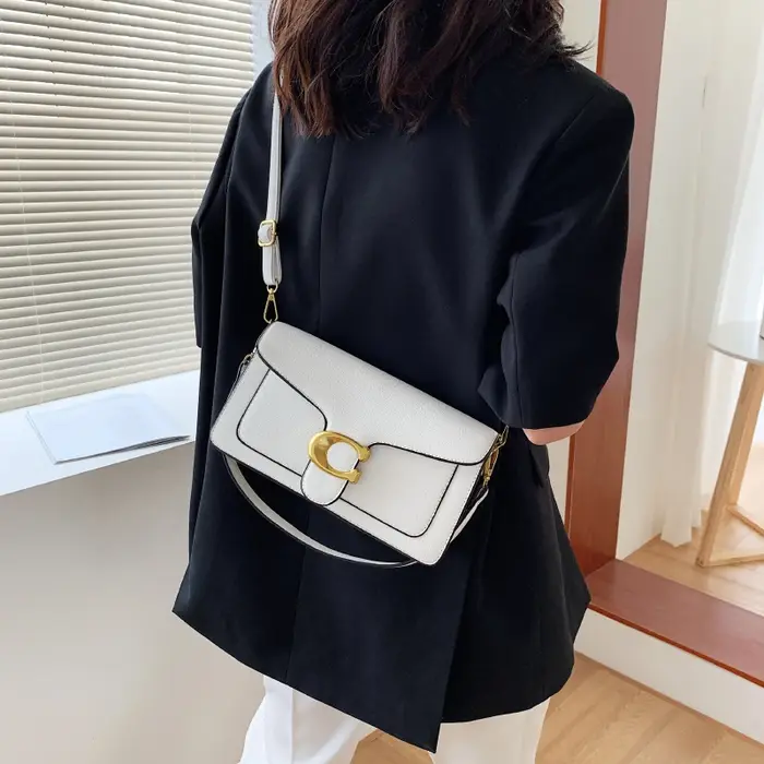 Sac à bandoulière simple en cuir PU pour femmes