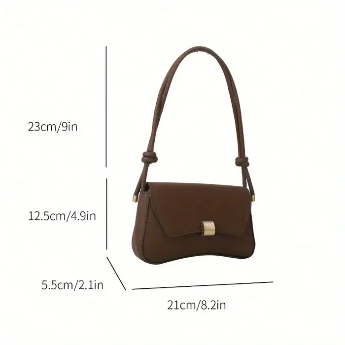 Sac à main rétro en PU pour femme - Design léger à rabat