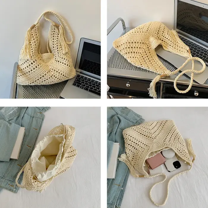 Sac fourre-tout tricoté décontracté pour femme