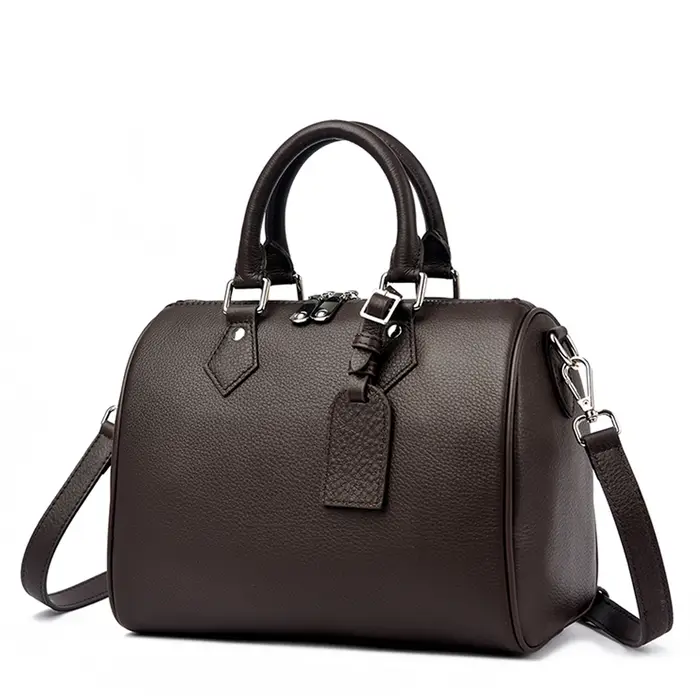 Sac Boston en cuir véritable grande capacité