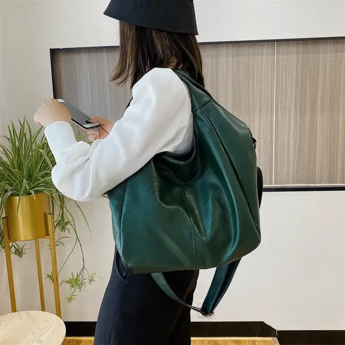 Vert Unique sacs à bandoulière femmes grand Design Shopper fourre-tout grande capacité Hobos Sac dame en cuir souple messager Sac à main Sac