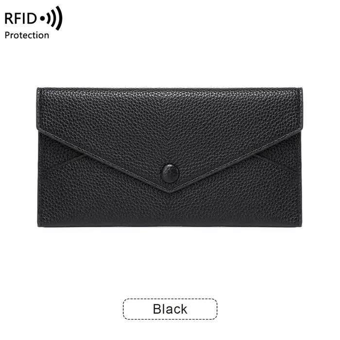 Sac à main antivol RFID pour femmes, imprimé litchi, cuir souple, portefeuille Long enveloppe, Ultra