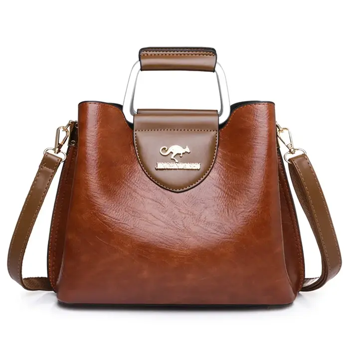 Sac à main de luxe de styliste pour femmes, sacoche en cuir huilé de marque, fourre-tout à bandouliè