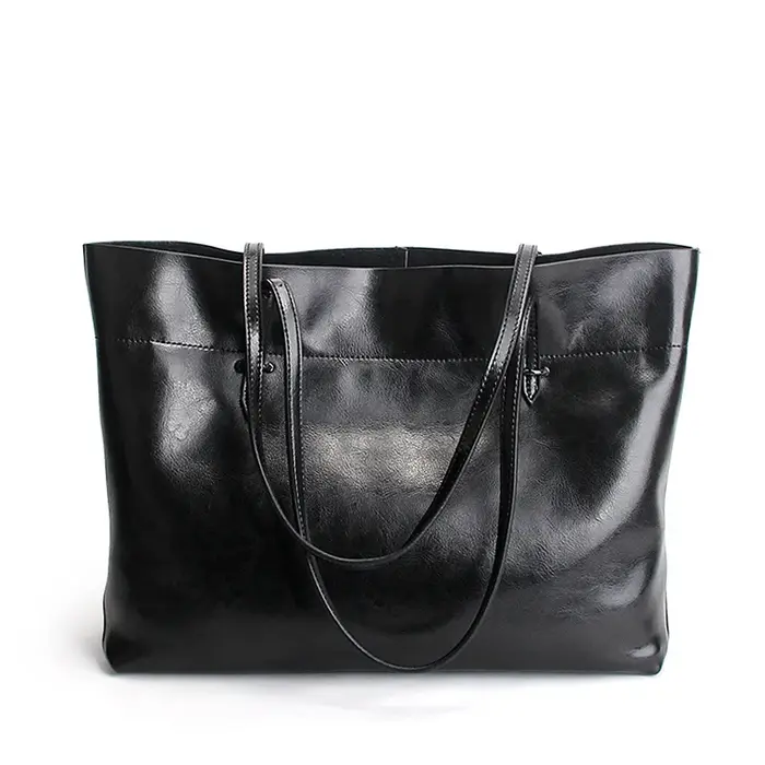 Sac à main en cuir véritable marron pour femme, sac à main initié pour femme, sac fourre-tout noir p