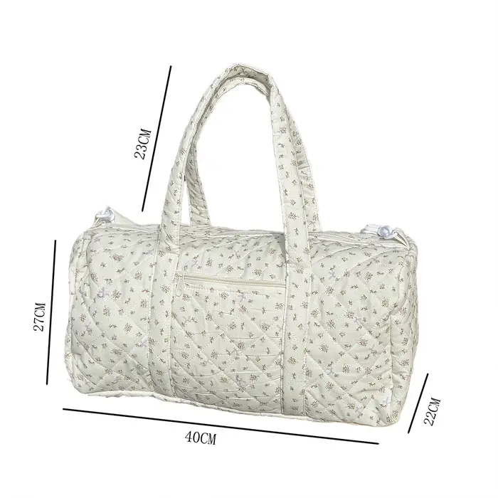 Sac de voyage matelassé en coton avec fermeture éclair