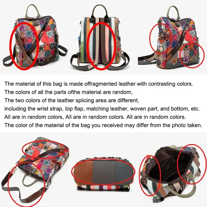 Sac à dos de voyage en cuir véritable pour femmes, sac à dos d'épissure de couleur, couche de tête r