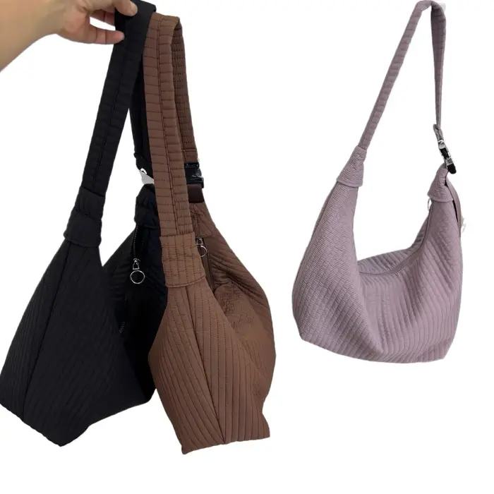 Nylon couleur unie grande capacité fourre-tout décontracté automne polyvalent femme sacs en vente 2025 mode Simple mode sacs à bandoulière
