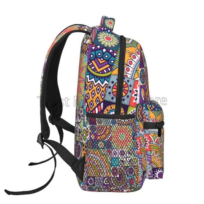 Sac à Dos de Voyage à Motif Floral Mandala Ethnique pour Femme et Fille
