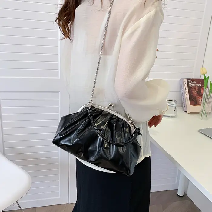 JOWomen-Sac à bandoulière plissé pour femme