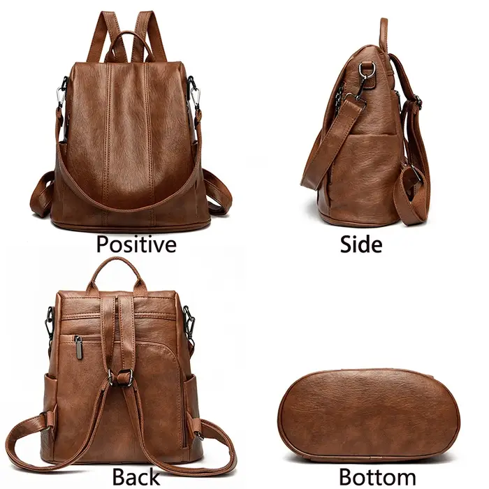 Sac à Dos Anti-Vol en Cuir de Marque de Luxe pour Femme Cartable de Bonne Qualité
