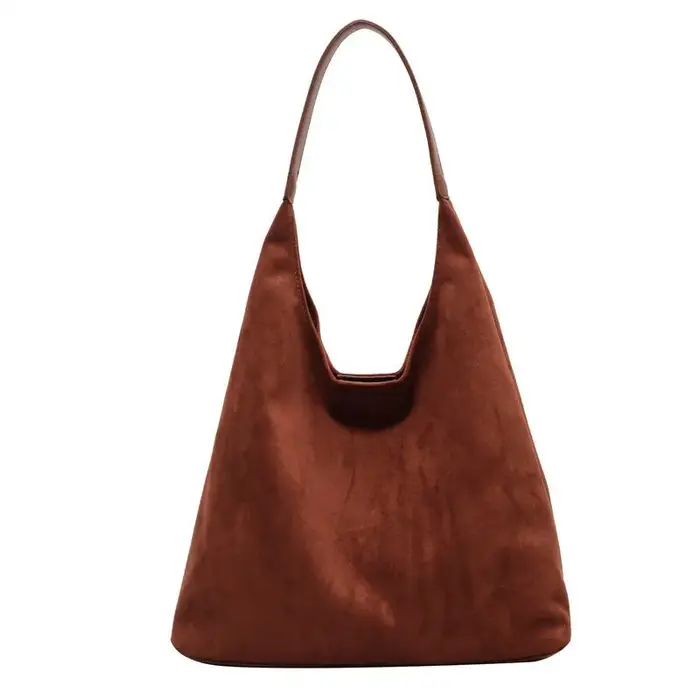Sac à main rétro en faux daim givré pour femme, nouveau sac à bandoulière grande capacité, sac fourr