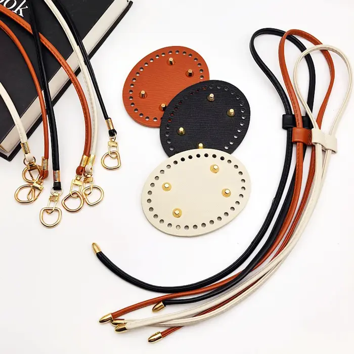 Kit de fabrication de sacs DIY 3 pièces avec sangle d'épaule en cuir PU et base de sac seau