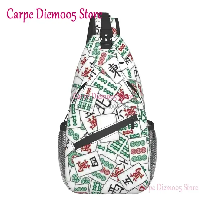 Sac à dos à bandoulière à motif de Mahjong