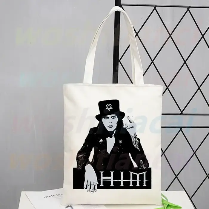 Him Ville Valo sacs à bandoulière en toile grande capacité collège Harajuku sac à main femmes sac sa