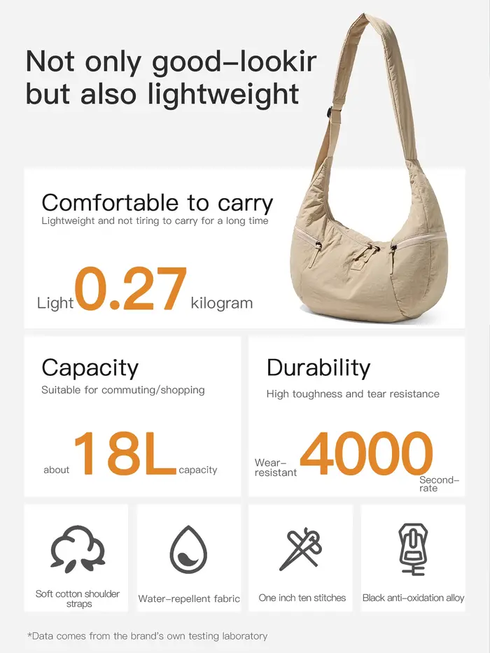 EPOL grand sac à bandoulière pour femme en Nylon sac