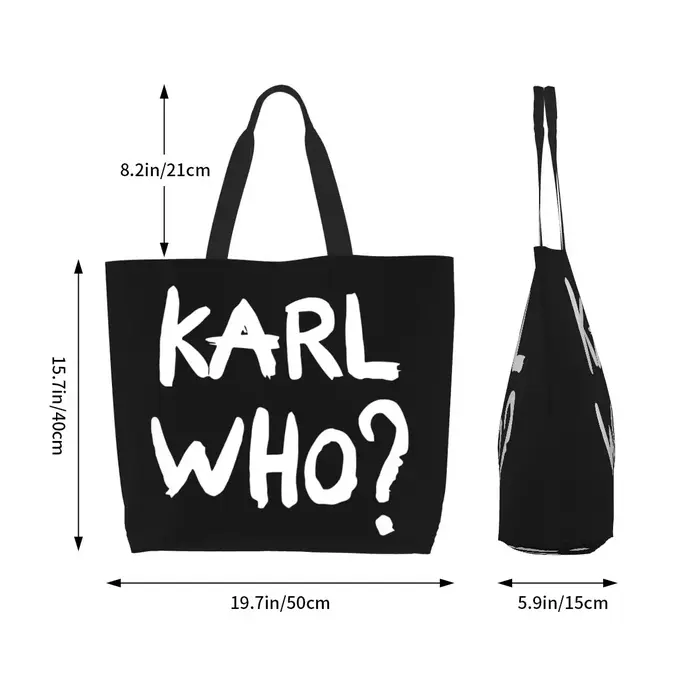Sacs fourre-tout de Shopping personnalisés avec Slogan Kawaii Karl Who